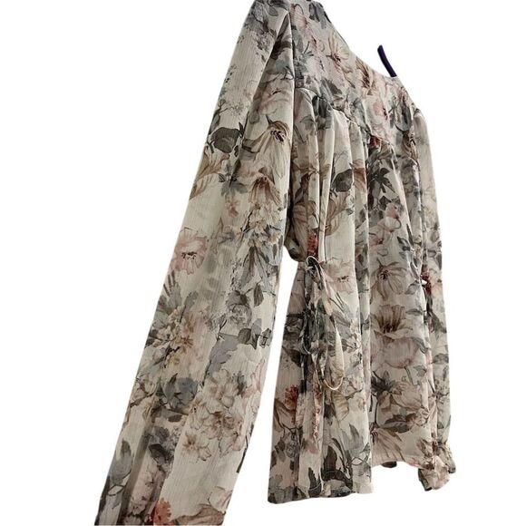 Amy Company Women's Floral Long Sleeve Blouse Size S Multicolor Casual - Picture 5 of 5